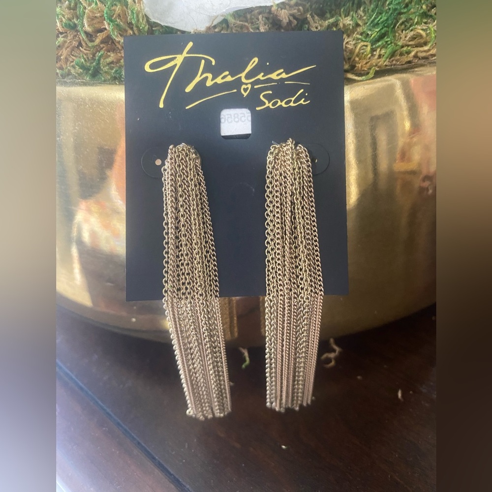 Thalia Sodi Gold Chain Earrings